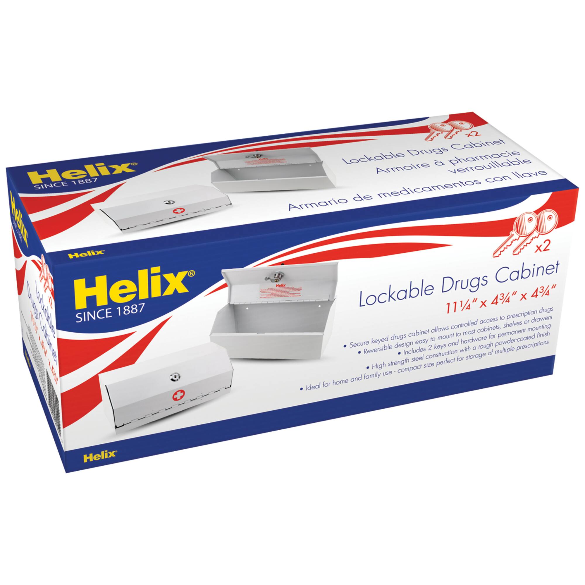 Helix® White Locking Prescription Drug Cabinet
